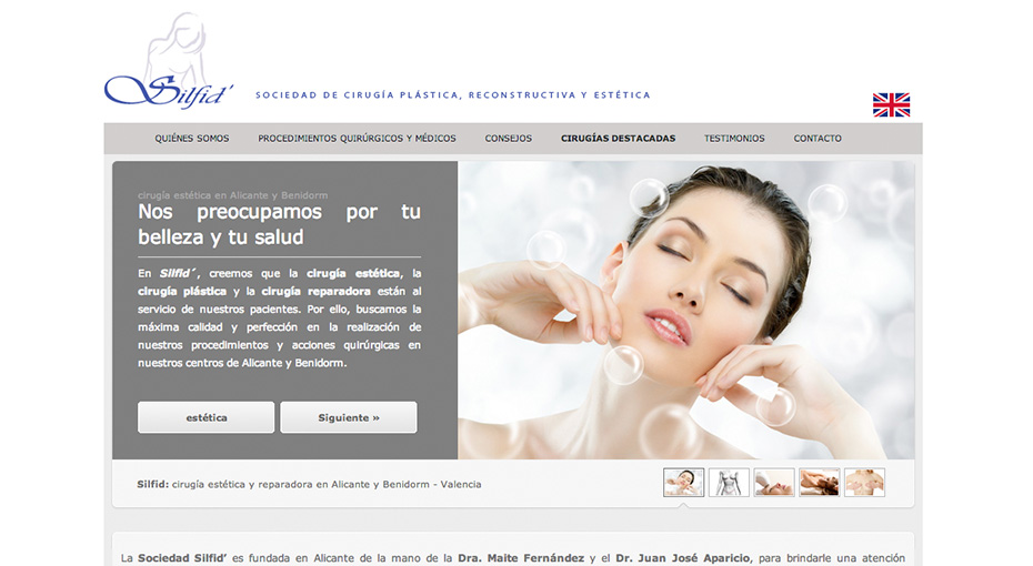 Página web de SILFID. Sociedad de cirugía plástica, estética SILFID. 