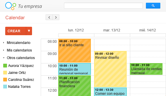 Google Calendar te permite ver cuando las personas con las que trabajas estan disponibles 